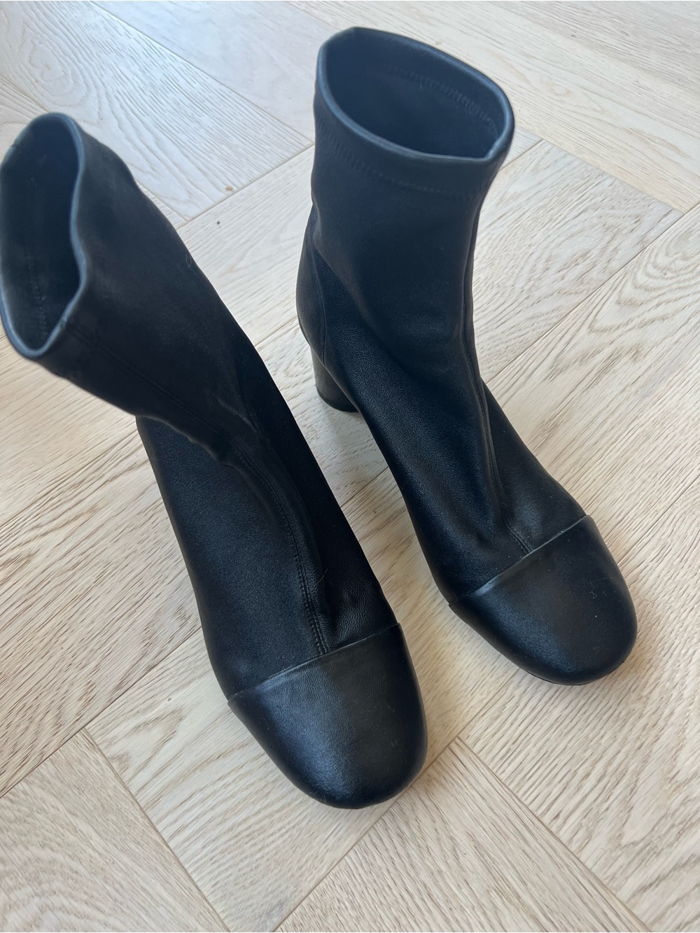 Isabel Marant Black Leather Sock Ankle Boots - Picture 6 of 11